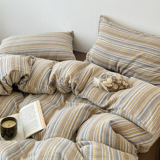 A类水洗棉条纹格子四件套 | A类水洗棉材质，超柔软亲肤，9种花色可选 商品图4