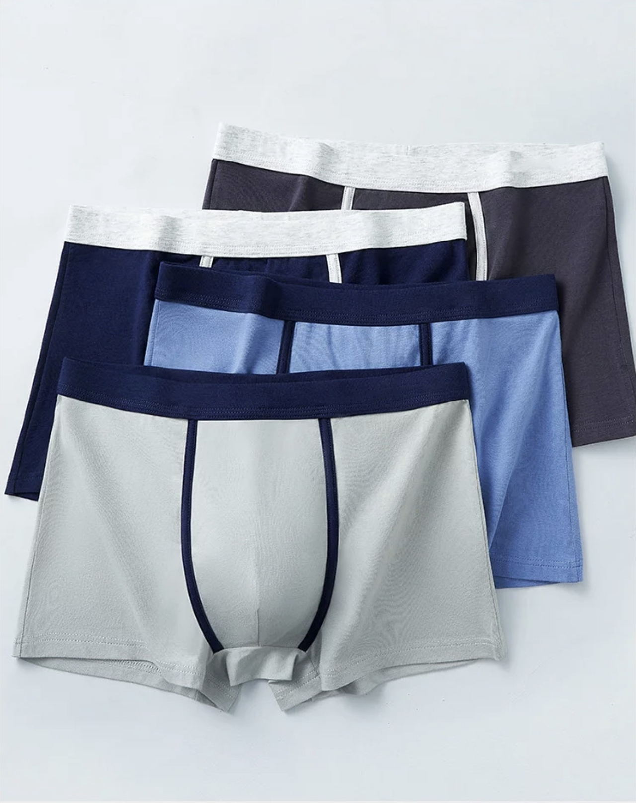 【两条装】男士弹力棉长绒棉印花加肥加大平角内裤3223/3225/3265