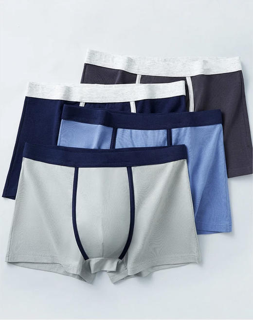 【两条装】男士弹力棉长绒棉印花加肥加大平角内裤3223/3225/3265 商品图0