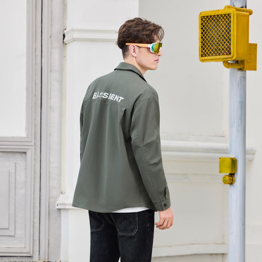 半身缘男装 秋季夹克衬衫外套舒适透气易清洗百搭253212U01310041 商品图4