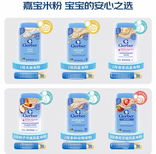 美国GERBER嘉宝 有机米粉-227g（多款可选） 商品图0