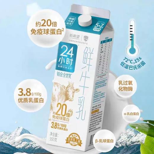 【超市】雪兰铂金24小时鲜牛乳950g 商品图0