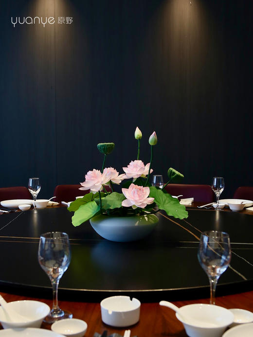 荷花莲花餐桌仿真花荷叶中式酒店客厅装饰佛堂供佛摆设件假花盆景 商品图2