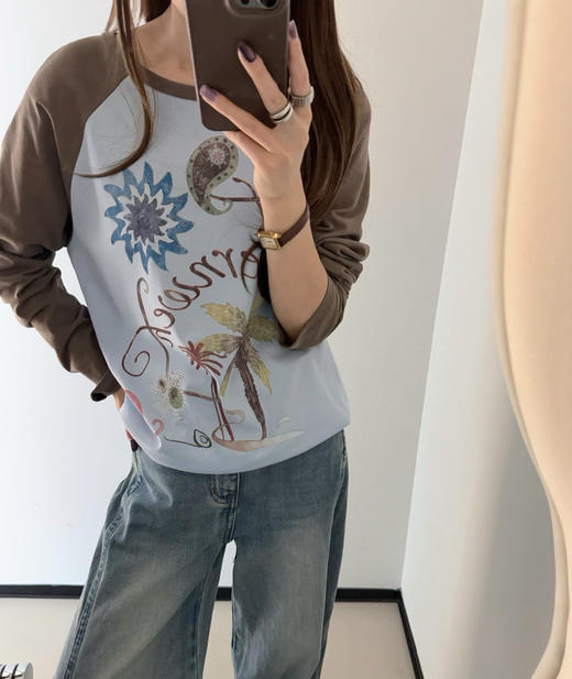 100%棉设计师款打底衫T恤衫08252 商品图8