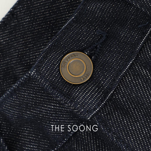 THESOONG/岁染靛蓝 莱赛尔棉酵洗线条感无弹中腰牛仔裤HBNZ7471 商品图3