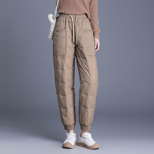 90%鸭绒填充 加厚保暖冬季女士羽绒裤宽松束脚个性口袋防风休闲百搭  罗蒙 商品图2