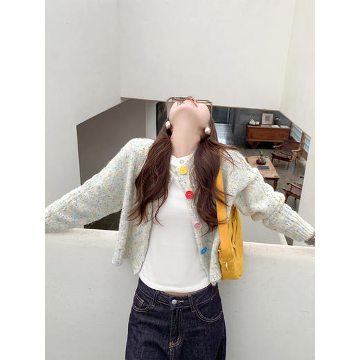 【189元任选2件】现货！多巴胺彩色纽扣毛衣外套 商品图3