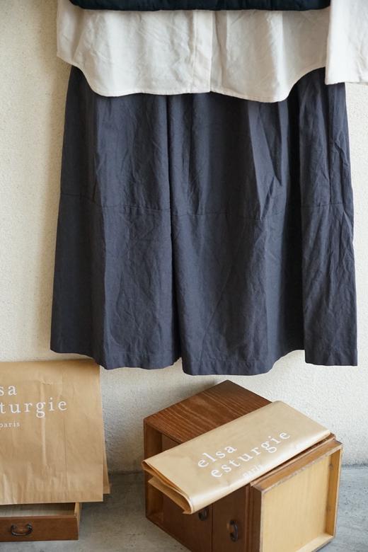 elsa esturgie黑色棉麻半裙 商品图9