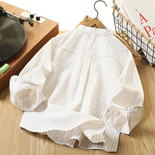 童装男童衬衫2025秋季新款中大童男孩纯棉条纹上衣儿童装长袖衬衣 商品图3