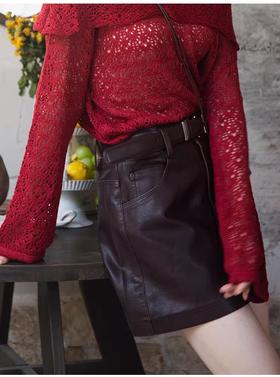 【门店同款】ENJOY秋季复古高腰A半裙 165194886