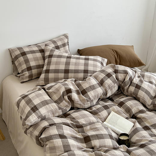 A类水洗棉条纹格子四件套 | A类水洗棉材质，超柔软亲肤，9种花色可选 商品图2