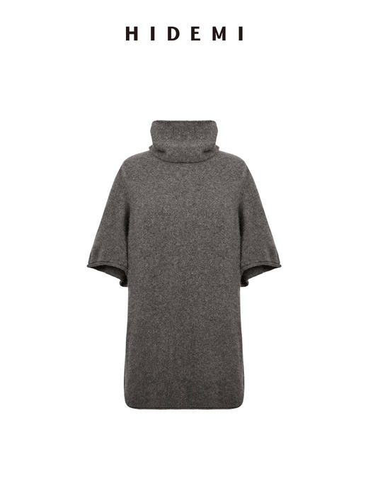 HIDEMI 进口澳洲美利奴羊毛拉毛拉绒工艺可拆卸脖套毛衣半裙套装两件套 商品图8