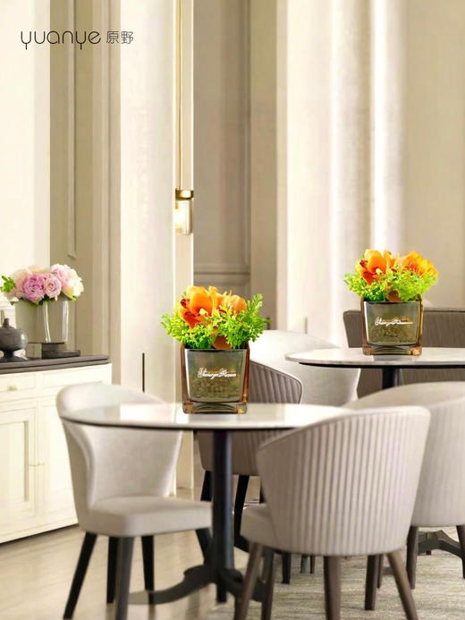 酒店包厢桌面装饰花假花大圆桌转盘中间摆设件轻奢组合餐桌花摆花 商品图2