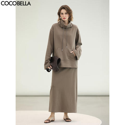 COCOBELLA时尚休闲2025新款半身裙女秋遮肉保暖针织裙HS3146 商品图0