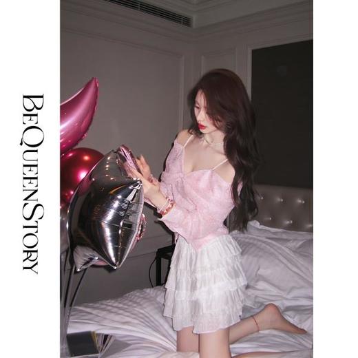 韩韩IU【甜香巴洛克】精致时尚可调节一字肩吊带上衣红人秋日穿搭 商品图4