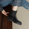 阿么手工女鞋秋冬百搭英伦风烟筒靴厚底4CM时尚真皮短靴女不累脚 商品缩略图3