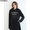 【专属秒杀】COCOBELLA黑色字母印花小个子连帽卫衣女秋新款休闲外套SE619 商品缩略图0