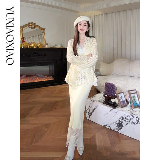 余潇潇【南韩贵女】绵羊毛混纺修身针织包臀半裙&大口袋直筒休闲裤 商品图3