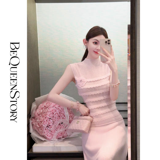 余潇潇【浪漫沦陷】超幼羊毛马海毛层次感镂空无袖&长袖针织衫&半裙 商品图2