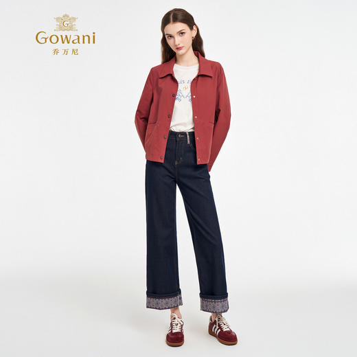 乔万尼新品翻领设计休闲宽松短款外套ED3B222 商品图3