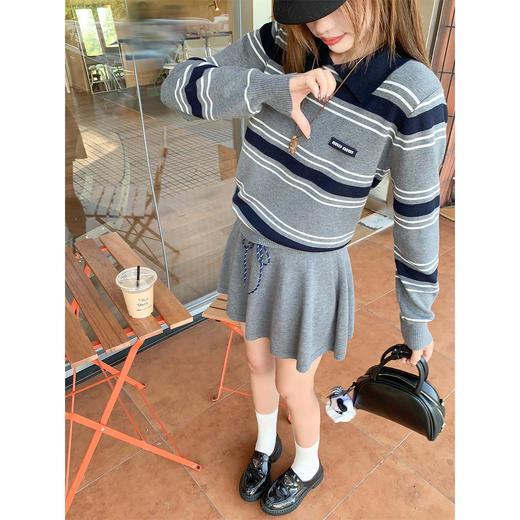 <曾小咸推荐>现货秒杀 ！微信超特价！韩系条纹针织衫 日常169.99 立减90 秒杀79.99！！ 半身裙 日常149.99 立减80 秒杀69.99！！ 商品图1