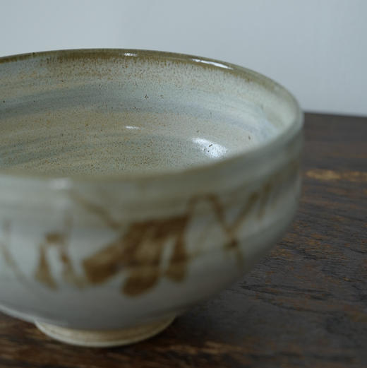 日本中古手绘抹茶碗 艺术家签章 X1178 商品图1