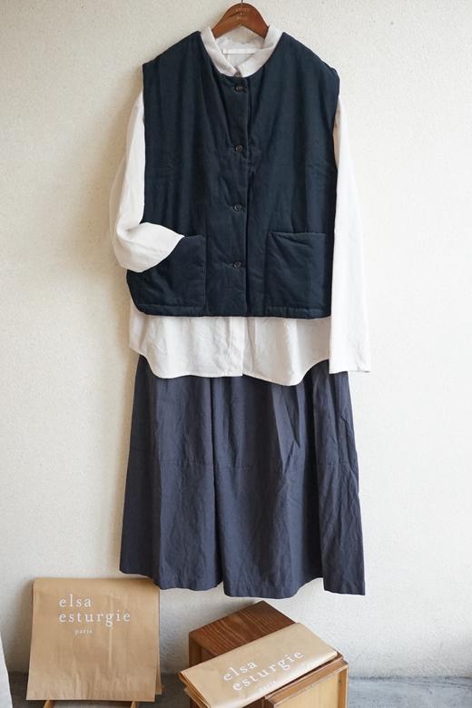 elsa esturgie黑色棉麻半裙 商品图10