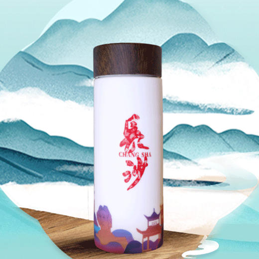 长沙印象双层肤感陶瓷保温杯 商品图2