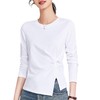 「自j」全新升级【铂金会员109/天猫149/差价40】(04236)洛诗琳新款圆领不规则长袖T2025秋季褶皱设计感打底衫上衣 商品缩略图4