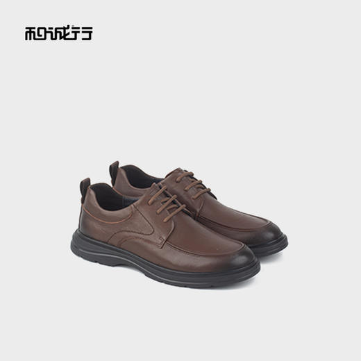 和诚行2025秋季百搭男式商务休闲皮鞋系带舒适真皮皮鞋0660219 商品图0