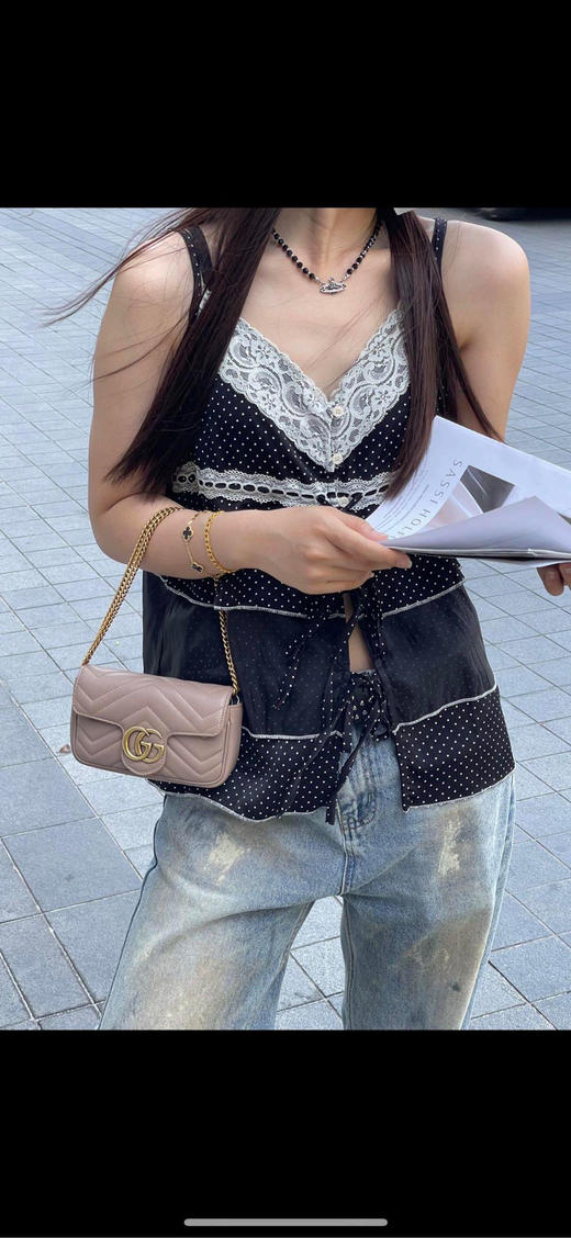 Gucci 马蒙 双g mini 藕粉色 斜挎包 商品图2