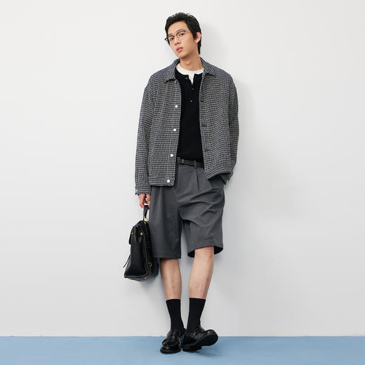 潮牌中性格纹外套休闲翻领夹克秋季上新男NP57TJ59 商品图1
