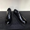 舒适与时髦兼具！浓浓英伦风 黑色厚底增高 圆头德比鞋 低帮皮鞋 商品缩略图1