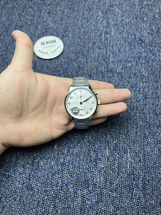 扛鼎新作一IWC万国表 AZ葡萄牙系列计时腕表 透底葡计钢带款 男士腕表 白盘蓝针 商品图8