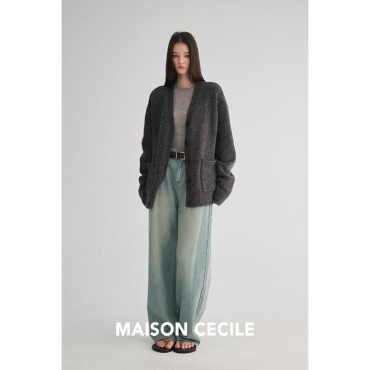MAISON CECILE 秋季复古松弛水洗做旧显瘦百搭直筒牛仔裤 商品图4
