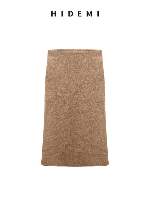 HIDEMI 进口澳洲美利奴羊毛拉毛拉绒工艺可拆卸脖套毛衣半裙套装两件套 商品图11