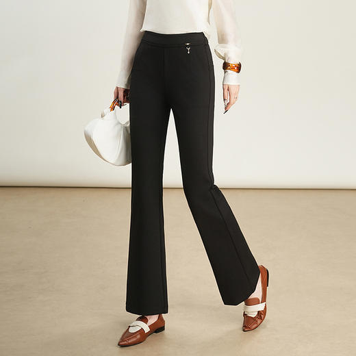 「自」全新升级【铂金会员165/天猫219/差价54】(05757)洛诗琳气质通勤西装裤2025年秋季新款高腰垂感直筒喇叭裤女 商品图1