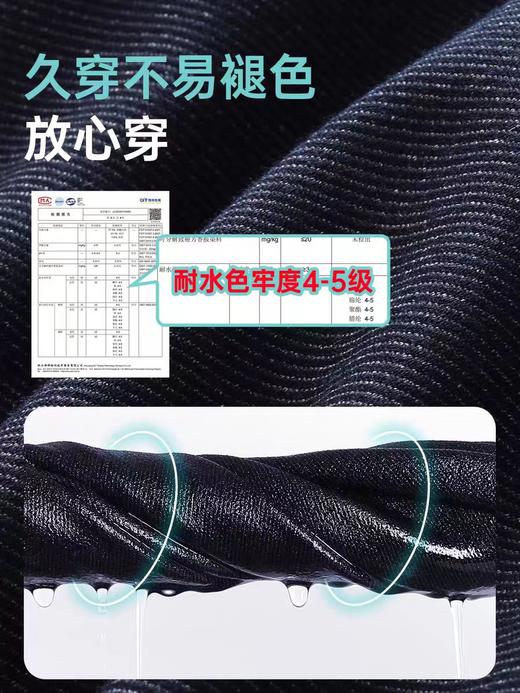 五只白鹅—2025秋季新款丹宁蓝高腰黑色窄版直筒阔腿裤2590 商品图4