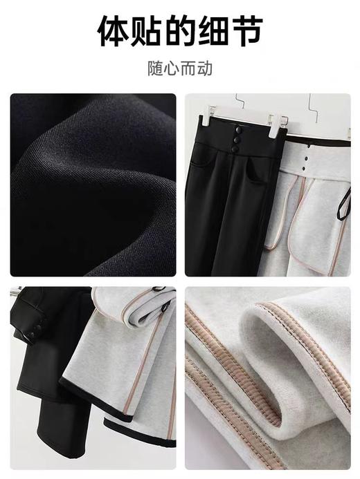 五只白鹅—抗菌貂绒蚕丝微喇裤女秋冬加绒加厚高腰显瘦收腹裤子9165 商品图1