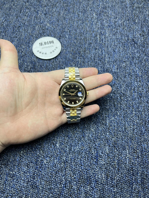 劳力士 分C日志型41mm 间金黑盘钻面 3235机 五珠链 904L钢 男士腕表 商品图8