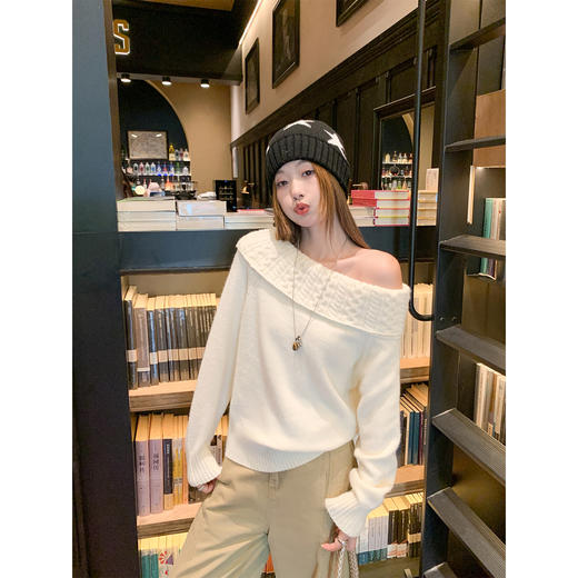 <曾小咸推荐>2.11现货秒杀 ！微信超特价！韩系一字肩毛衣 日常169.99 立减80 秒杀89.99！！ 商品图1