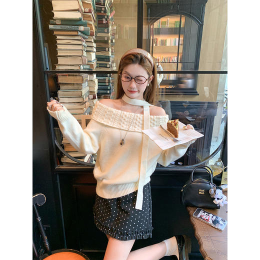 <曾小咸推荐>2.11现货秒杀 ！微信超特价！韩系一字肩毛衣 日常169.99 立减80 秒杀89.99！！ 商品图2