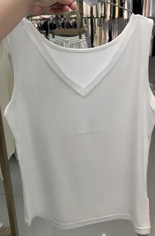 SZ3H11_皓色/黑色_吊带_春秋_无袖V领蕾丝花边亲肤内搭_高级女装_BERNIEELEN 伯妮斯茵 商品图2