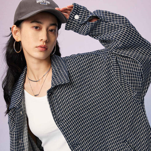 潮牌中性格纹外套休闲翻领夹克秋季上新男NP57TJ59 商品图2