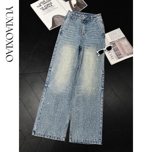 余潇潇【海上星辰】轻奢精致时髦烫钻直筒牛仔裤柔软亲肤显气质 商品图2