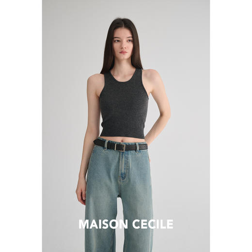 MAISON CECILE 复古简约双面牛皮实用百搭做旧银扣真皮皮带 商品图1