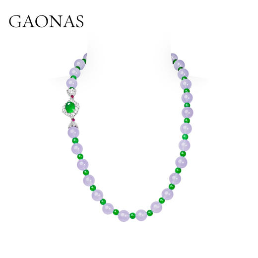 GAONAS  凤钗紫 贵气中式12mm紫珠项链11620XG 商品图0