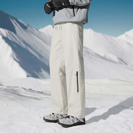 罗蒙冬季保暖羽绒裤男女同款情侣加厚舒适直筒个性拉链设计百搭长裤子 商品图2