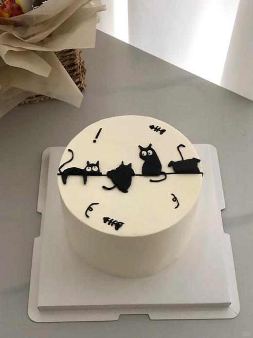 喵喵喵~喵星人简笔画蛋糕-低糖处理无添加 商品图0