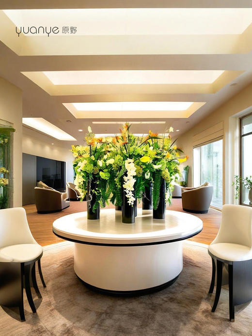 高档酒店大堂仿真假花摆设件圆桌大厅售楼商场会所别墅组合装饰花 商品图0